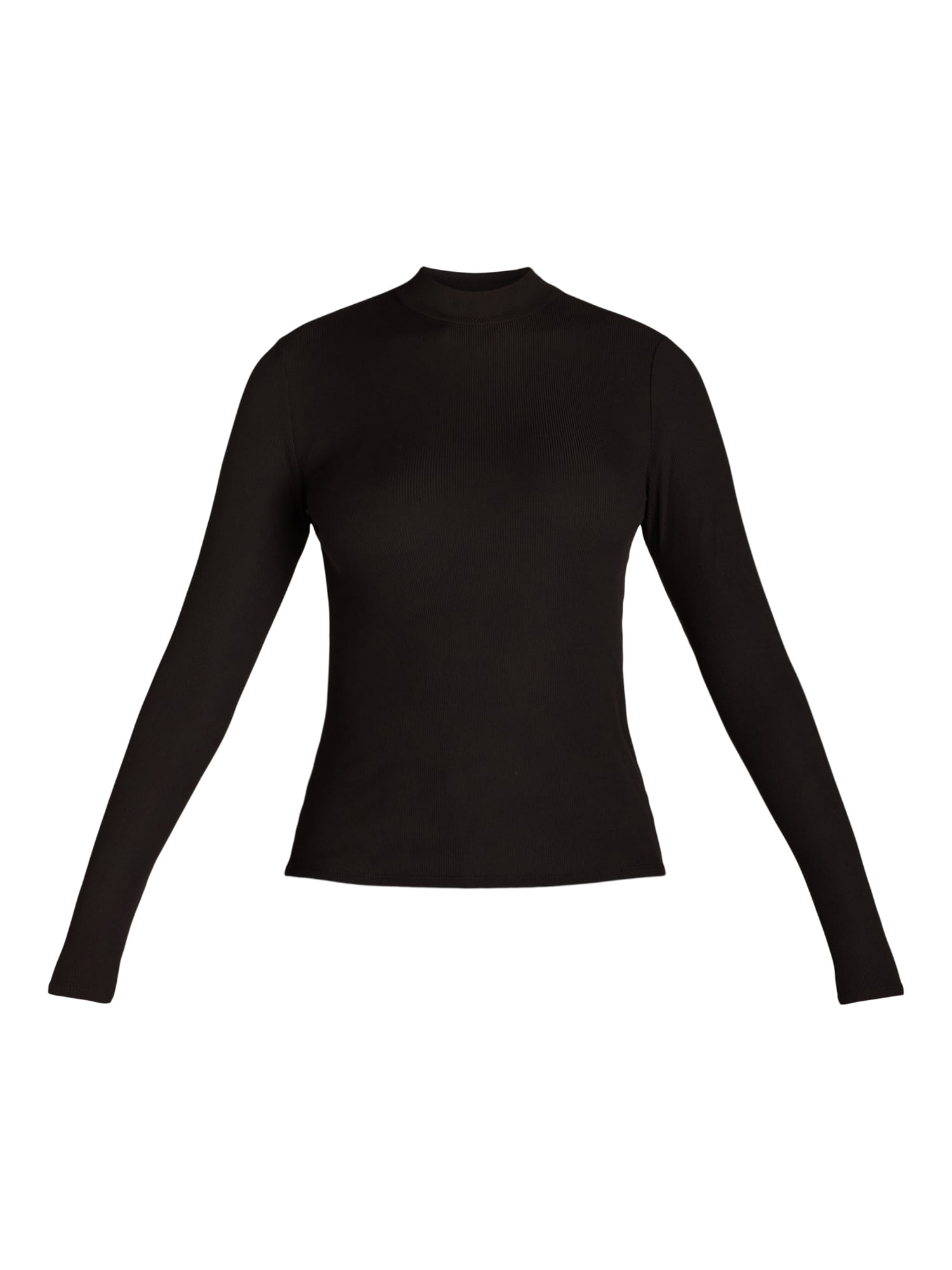 No Boundaries Neck Top - Slim Fit Long Sleeve Tee - Walmart.com