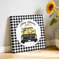 thumbnail image 3 of Canvas Wall Art Farm Lemons Canvas Art Print Black and White Buffalo Plaid Lemon Truck Summer Pictures Wall Decor for Living Room Bedroom Artwork Decorations Stretched Framed Ready to Hang 12"x12", 3 of 9