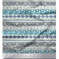 thumbnail image 1 of Soimoi Green Rayon Fabric Rose & Wild Animal Skin Patchwork Decor Fabric Printed BTY 56 Inch Wide, 1 of 3