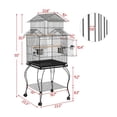 thumbnail image 2 of 55'' Triple Roof Top Bird Cage, Large Medium Parrot Bird Cage for Cockatiel, Conure, Green Cheek, Parakeet Caique with Removable Stand, Black, 2 of 5