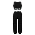 thumbnail image 4 of DPOIS Kids Girls Street Dance Outfit Tracksuit Crop Tank Top and Hip Hop Trousers, 4 of 6