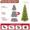 thumbnail image 2 of Newest 4FT Slim Christmas Tree with 150 Warm White LED Lights – 424 PE+PVC Tips, Space-Saving Hinged Design, Easy Setup, Sturdy Metal Stand – Realistic Pencil Tree for Small Spaces, 2 of 9