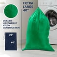 thumbnail image 3 of Maypes Heavy-Duty Mesh Laundry Bags with Carrying Strap, Clothes Hamper with Drawstring, Green, 29" X 40", 3 of 4