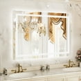 thumbnail image 2 of JIOABL LED Bathroom Mirror 32"x 40" with Stepless Dimmable Wall Mirrors with Anti-Fog, Vanity Mirror with 3 Color Modes, Shatter-Proof, Bathroom Mirror with LED Lights, 2 of 10