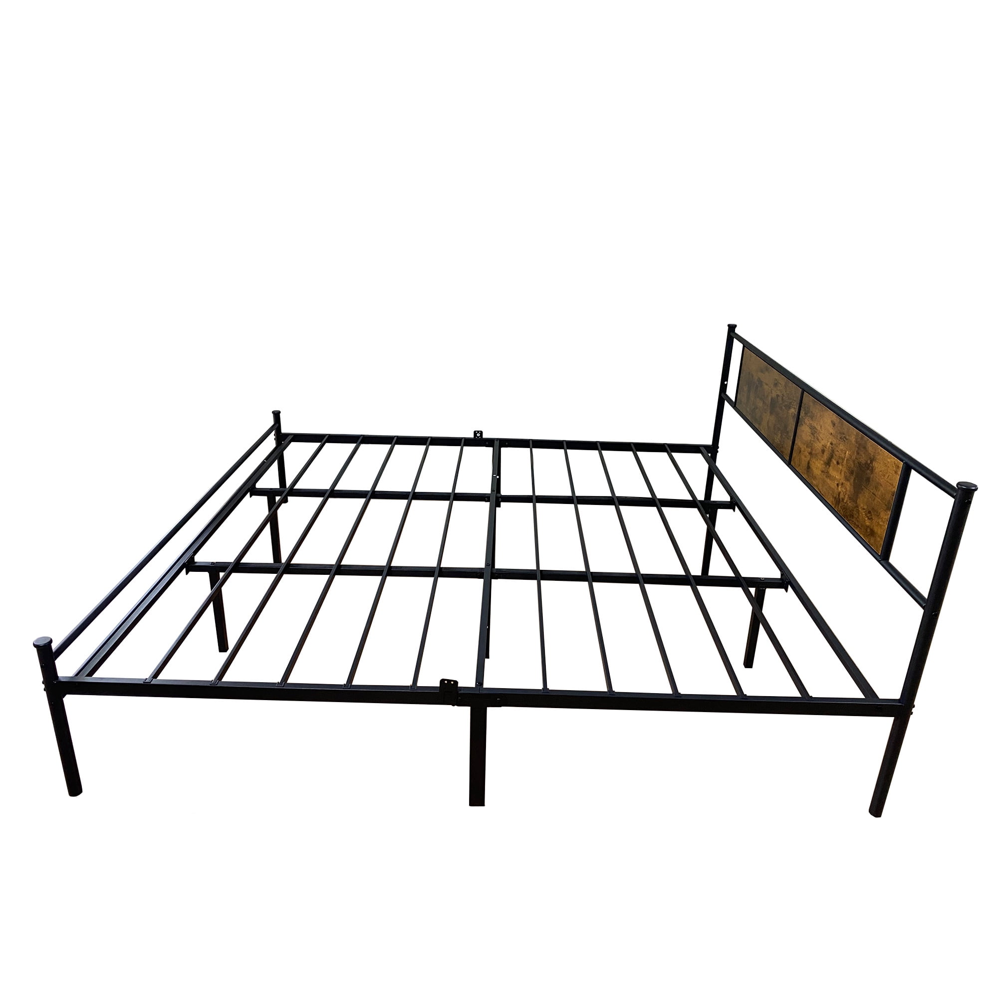 PORKISS King Size Metal Bed Frame with Headboard, Modern Platform Bed Frame, Holds 1000 lb, No Box Spring Needed, Suitable for Adult, Black