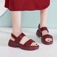 thumbnail image 4 of Platform Strap Sandals Women's Fashion Casual New Solid Home Comfortable Light Fish Mouth Open Toe Sandals Wine Women Sandal, 4 of 8