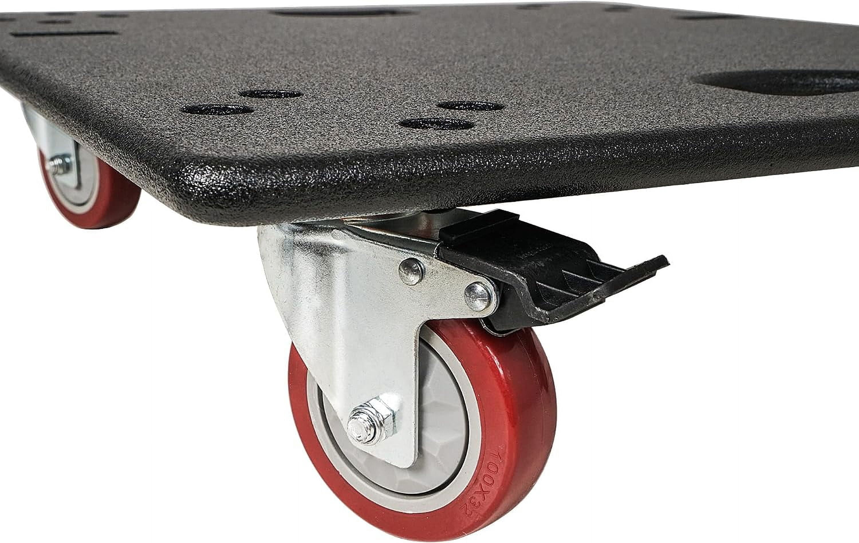 Sound Town Sturdy Plywood Caster Board for Safe and Easy Transport of ZETHUS-115S/115SPW Subwoofer and Furniture, with 4-inch Wheels and Brakes (ZSCB-115S)