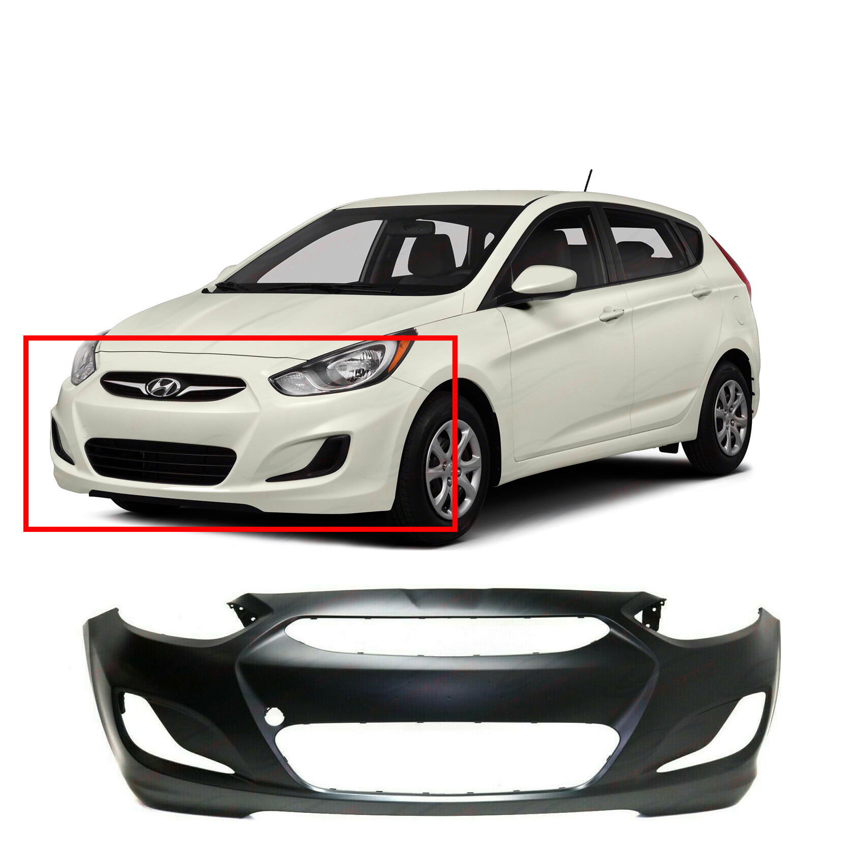 Details about   New HY1000201C CAPA Front Primed Plastic Bumper Cover For Accent 2014-2017