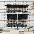 thumbnail image 4 of Black Gold Marble Valances Set for Kitchen, Black Gold Abstract Marble Texture Modern Luxury Home Decor Rod Pocket Window Drapes for Living Room Dining Room Office 52x18 Inch + 27x36 Inch X 2, 4 of 5