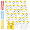 Bocaoying 36 Pcs Honey Bear Straw Cups, 8oz Honey Jar, Plastic Empty Honey Bear Bottle with Color Striped Paper Straws, Honey Squeeze Bottle with Yellow Hinged Lid for Juice Storing and Dispensing