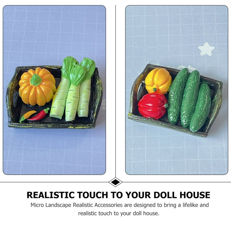 Niceauty mini dollhouse vegetables Doll House Vegetable Basket