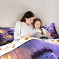 thumbnail image 4 of Feelyou Kawaii Ghost Twin Bedding, Spooky Pumpkin Bedding Comforter Set, Purple Orange, Halloween Reversible, 7 Pieces, 4 of 7
