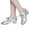 Silver, variant on Juebong Lady Style Shallow Mouth Modern Dance Latin Dance Square Dance Shoe Low Top Soft,Beige Size 7.5