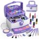 thumbnail image 2 of PERRYHOME Kit de maquillaje para niñas, 35 piezas, lavable, cosmético real, seguro y no tóxico, juego de maquillaje para niñas de 3 a 12 años, juguetes para niñas pequeñas, regalo de Navidad y cumplea, 2 of 4