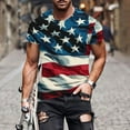 thumbnail image 2 of Ynynloco Men's Casual T-Shirts Independence Day T-Shirt American Flag Print Tshirts Short Sleeve Crew Neck Slim Fit Tee Tops, 2 of 5