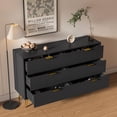 thumbnail image 6 of 6 Drawer White Double Dresser, Wood Chest of Drawers, Modern Storage Cabinet Organizer for Bedroom, Living Room, 6 of 7