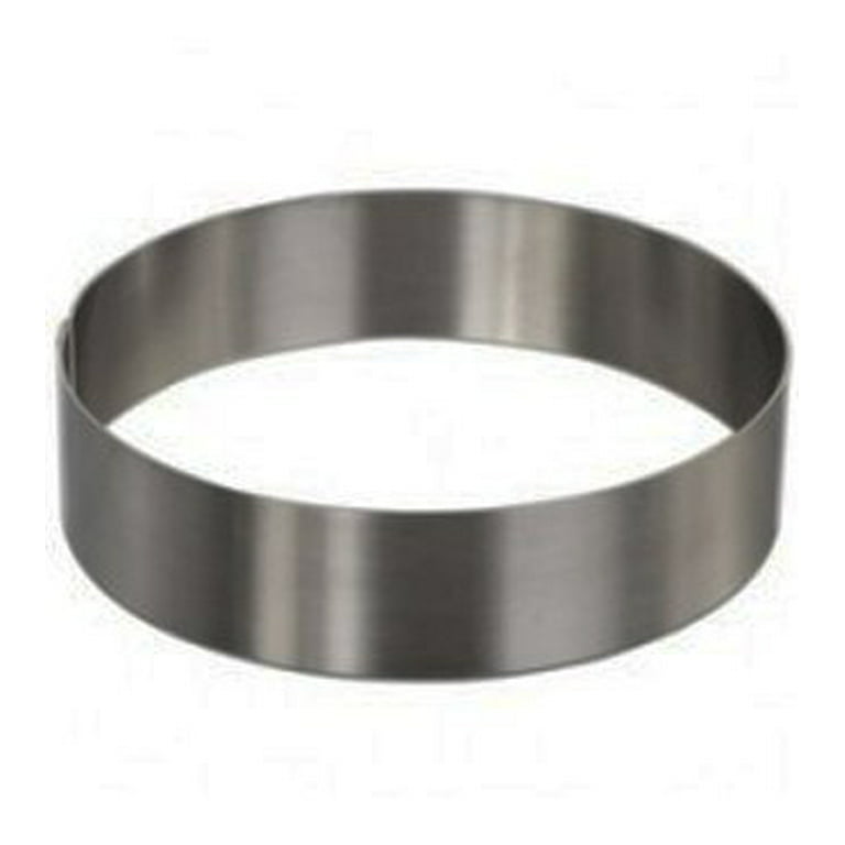 Restaurantware Pastry Tek Stainless Steel Square Pastry Ring Mold with Press 3.3 x 1.5 inch 1 Count Box, Silver