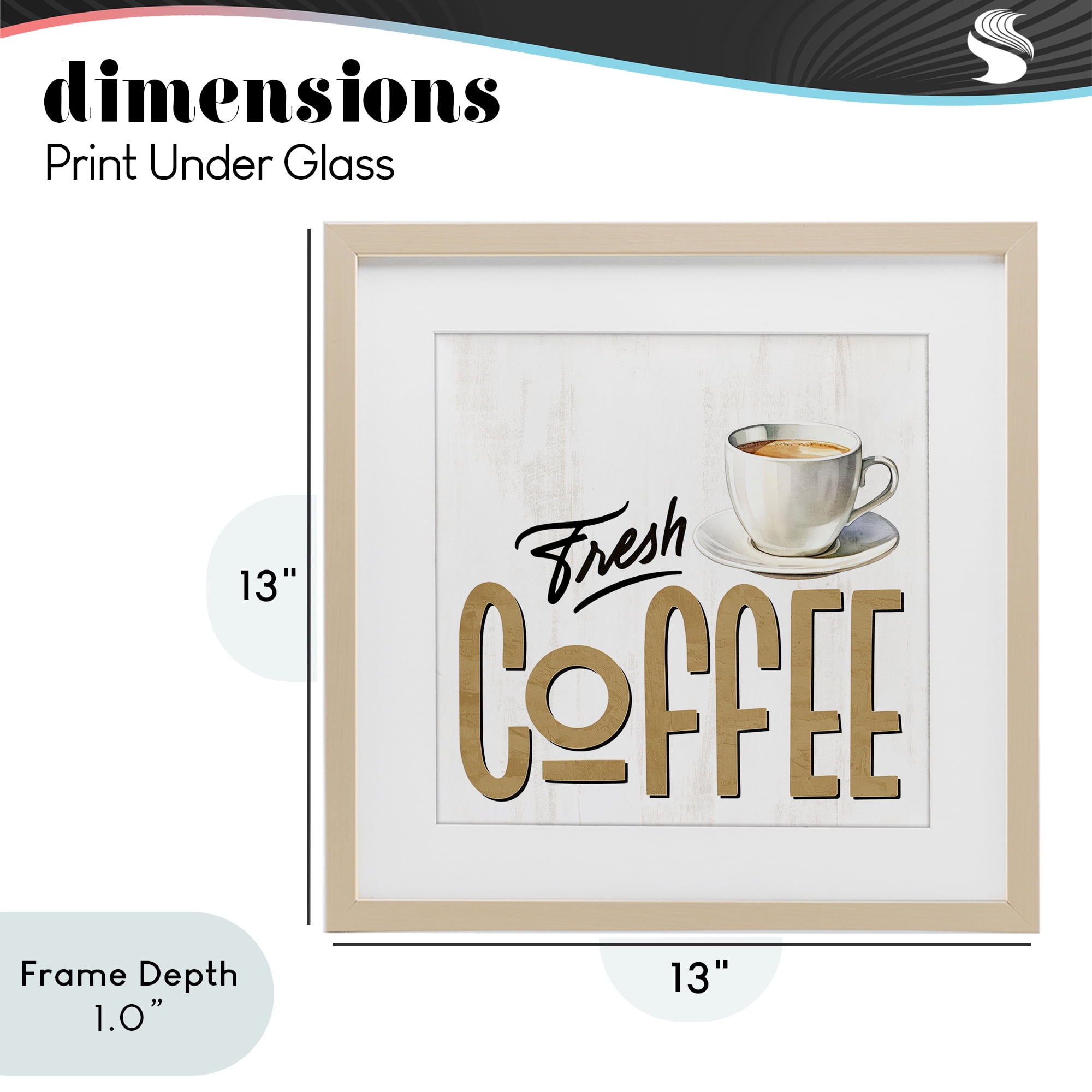 Stupell Industries Fresh Hot Coffee Birch Framed Print Under Glass, design by Kim Allen