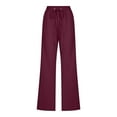 thumbnail image 4 of Generic Women's Plus Size High Waist Wide Leg Palazzo Lounge Pants with Pockets, Coffee, 4 of 6