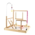 thumbnail image 3 of Parque infantil para loros, juguete de entrenamiento de perca de madera, soporte de juego para periquitos y pájaros para cacatúas, periquitos y loros, 3 of 9