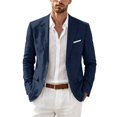 thumbnail image 7 of FGVCTG Mens Notch Lapel Blazer Jacket Casual Regular Fit Sport Coat Business Wedding Suit Jacket for Daily Party Prom Office Wear Navy L, 7 of 7