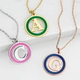 thumbnail image 2 of Personalized Planet Women's Circle with Enamel Frame and Initial Necklace, 2 of 2