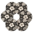 6 Pcs Woven Drink Coasters Set with Metal Stand, Black and White Plants ...
