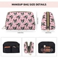 thumbnail image 2 of Bingfone French Bulldog Print Leather Makeup Bag, Portable Hand-held Zipper Female Cosmetic Bag Toiletry Bag, Suitable for Home and Travel, 2 of 6