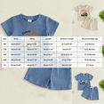 thumbnail image 3 of Toddler Baby Boy Girl Summer Clothes Set Boys Short Sleeve Cartoon Prints T Shirt Tops Shorts Child Kids Gentleman Outfits 6-12 Months 12-24 Months 2t 3t 4t 5t 6t 7t Children 18-24 Months, 3 of 4