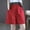 Red, variant on Hueook Womens Bermuda Shorts Loose Shorts Ladies' Casual Loose Elastic Waist Shorts Khaki L