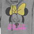 thumbnail image 2 of Junior's Minnie Mouse Smile Portrait Cowl Neck Sweatshirt Gray Heather Medium, 2 of 4