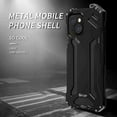 thumbnail image 3 of Dteck Metal Case for iPhone 13 Mini, Anti-Fall Shockproof Military Grade Armor Bumper Heavy Duty Aluminum Alloy Protective Tough Bumper Frame Cover, Black, 3 of 8