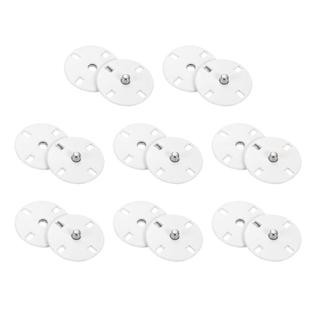 Uxcell 8 Juegos de Botones a Presión para Costura, Botones a Presión de 21mm, Blanco