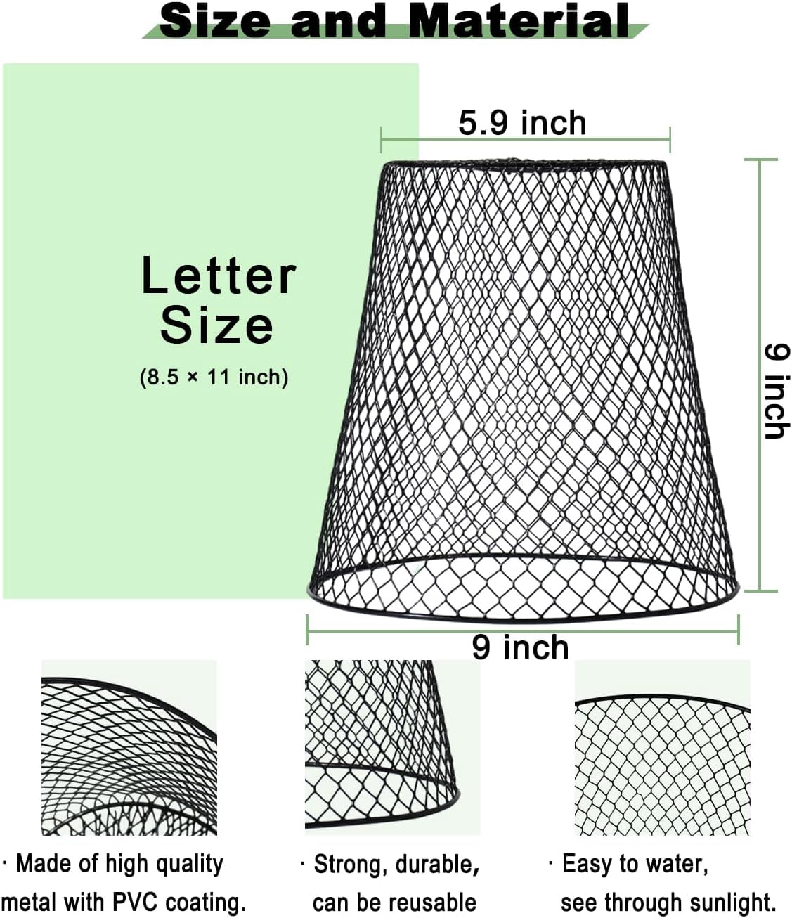12 Pcs Chicken Wire Cloche Plant Covers, 9 inch Metal Plant Protectors from Animals, Heavy-Duty Garden Netting to Keep Rabbits, Squirrels, Birds & Other Small Animals Out