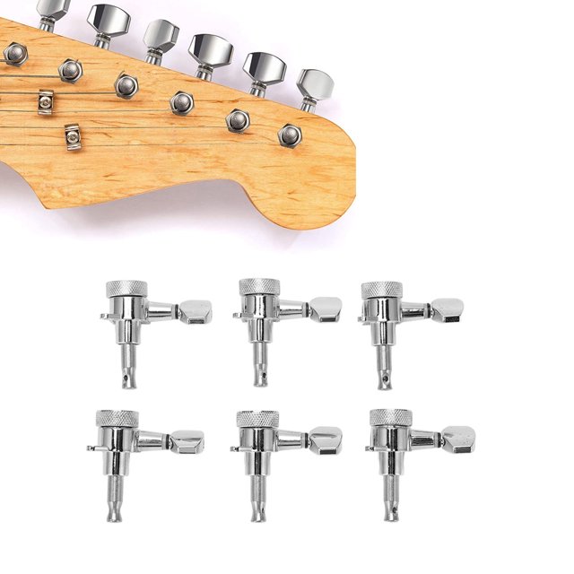 Guitare 6 Set Pegs de Réglage de la Guitare Électrique Têtes de Machine Tuners Accessoires 1:18 Verrouillage Scellé