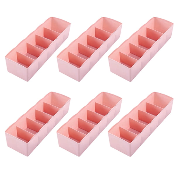 WEUVEB 6Ud Caja Organizadora De Plástico Para Ropa Interior Rosa Para Usar En El Hogar