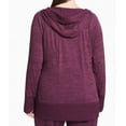 thumbnail image 2 of Calvin Klein Womens Performance Plus Size Heathered Zip Hoodie,Merlot Combo,2X, 2 of 2