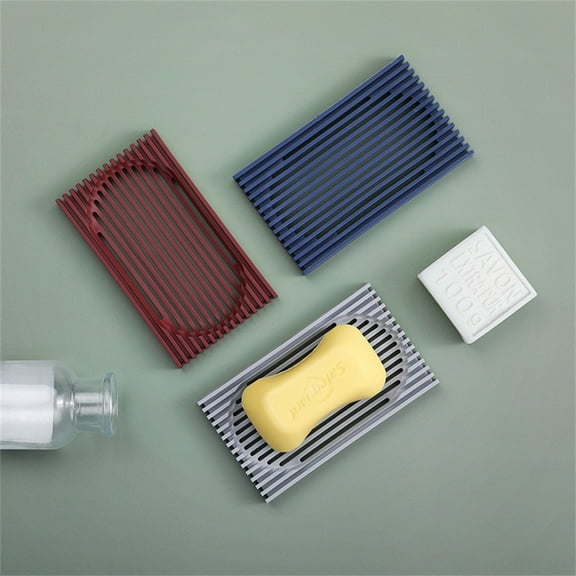 Worallymy Portable Bathroom Double Sided Brush Washing Drain Soap Box Holder Dish Case Container