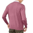 thumbnail image 2 of Men's V-Neck Knit Sweater Long Sleeve Solid Color Classic Fit Casual Pullover, 2 of 4
