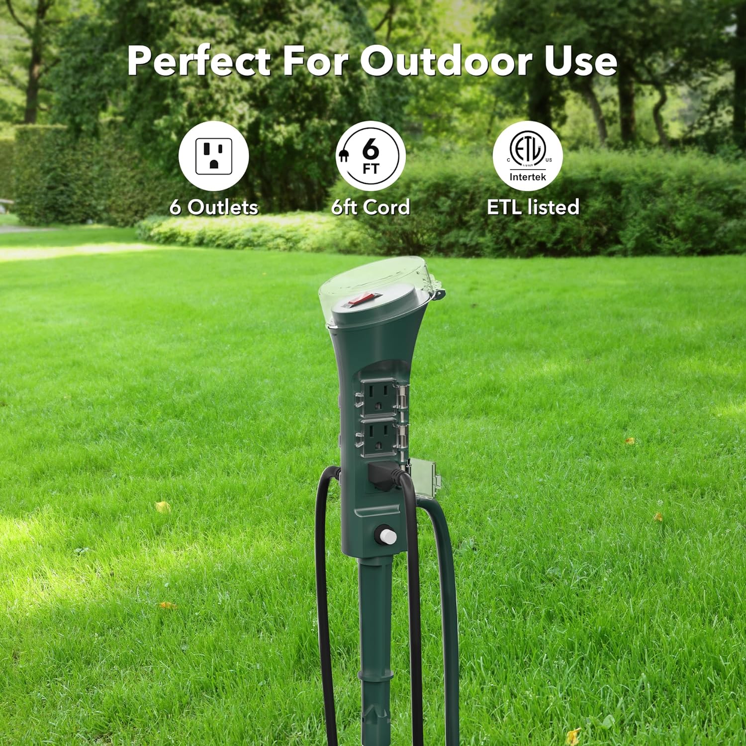 BN-LINK Outdoor Power Stake with 6 Outlets, 6ft Cord photo 6