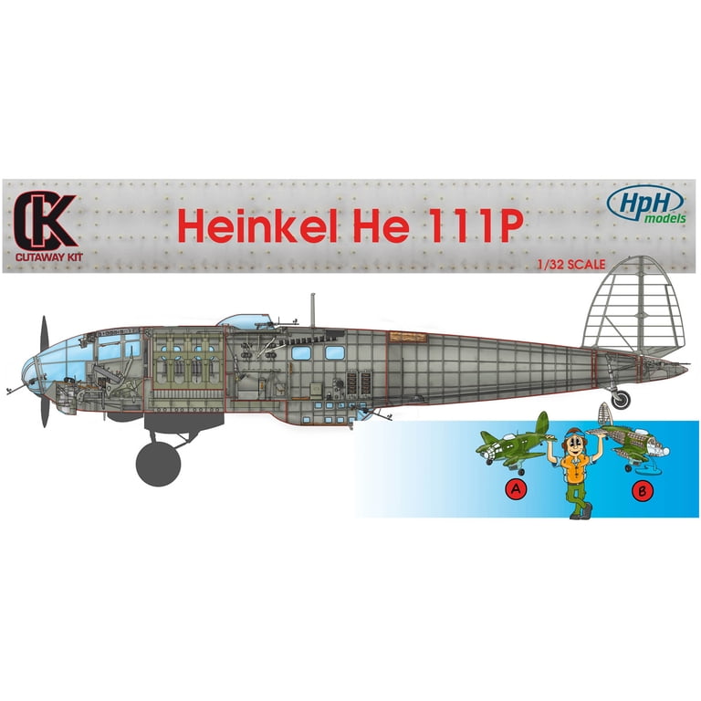 HPH Model 1:32 Heinkel He 111 P Cutaway Detail Set For Revell Kit