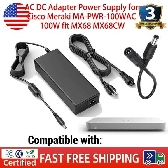 AC DC Adapter Power Supply for Cisco Meraki MA-PWR-100WAC 100W fit MX68 MX68CW