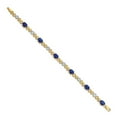 thumbnail image 2 of 14k Yellow Gold Polished Lobster Claw Closure Diamond and Sapphire Bracelet - .21 dwt 4.00 cwt, 2 of 4