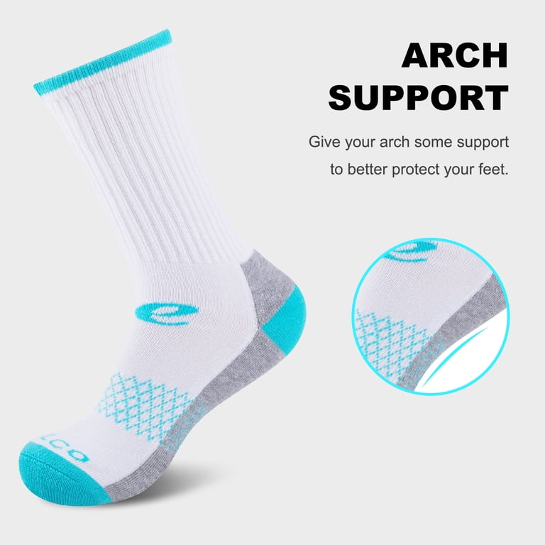 Womens Athletic Crew Socks, Cushioned Moisture-Wicking, 6-Pack photo 2