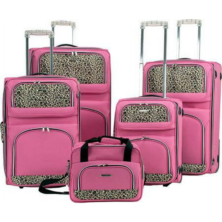 Free Shipping! Rockland F07L-PINK 5PC LUGGAGE SET - PINK - Walmart