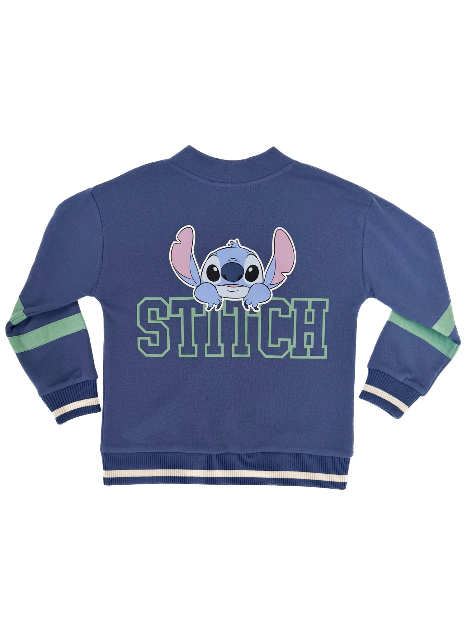Lilo and Stitch Girls Varsity Cardigan Sweater with Long Sleeves, Sizes 4-16