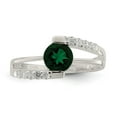 thumbnail image 5 of Sterling Silver Green CZ w/CZ Accents Ring, 5 of 6