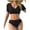 04 Black, variant on Fewfanhot Swimsuit for Women Short Sleeve Rash Guard Shirts UV Protection Swim Shirts UPF 50 Lightweight Adjustable Tie Swimwear