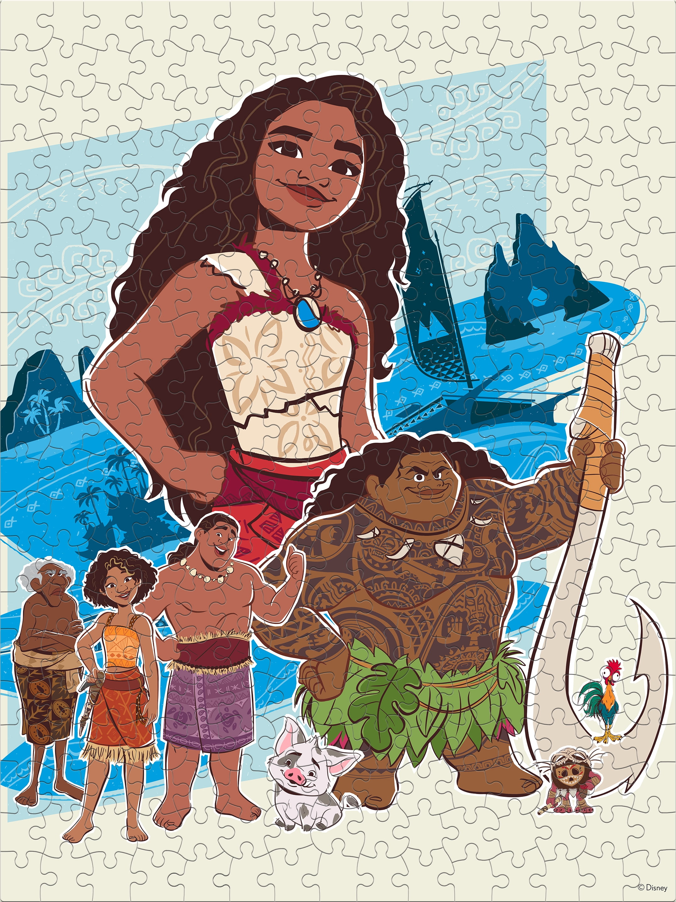 Ceaco Disney Moana 2 Ocean Illustration 300-Piece Interlocking Jigsaw Puzzle for Children Ages 14+