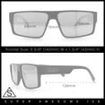 thumbnail image 4 of Kush Mens Bold Angular Line Flat Top Rectangle Plastic Sunglasses Shiny Black - Silver Mirror, 4 of 7